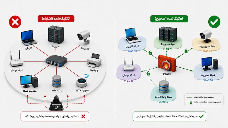 اشتباهات تفکیک شبکه 