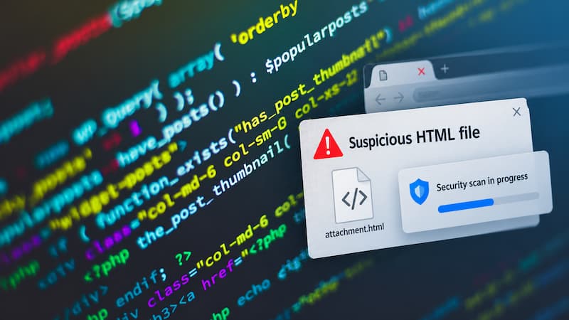 بازکردن فایل HTML مشکوک